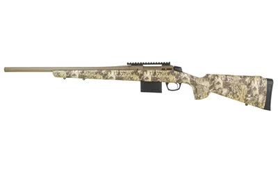CVA Cascade VMNT HNTR rifle in FDE camouflage, right-side view with rail and detachable magazine