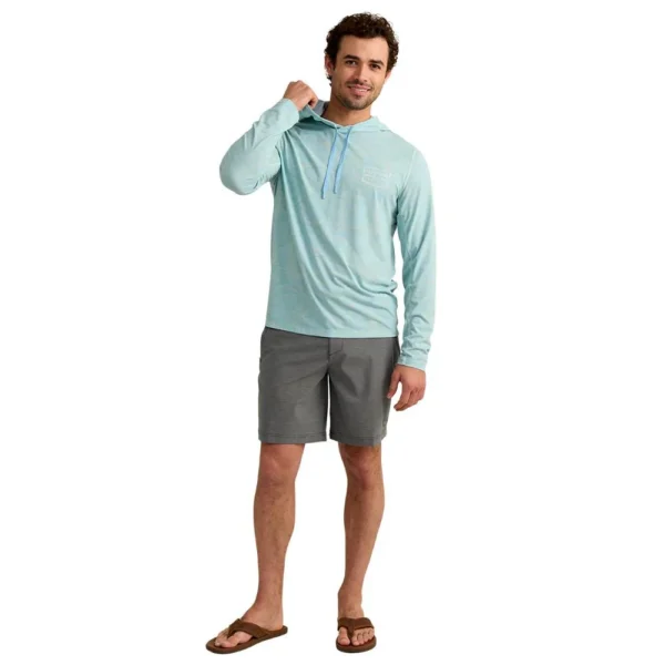 Marolina DBA HUK Huk Drift Performance Hoodie Long Sleeve Shirt Heron Blue S