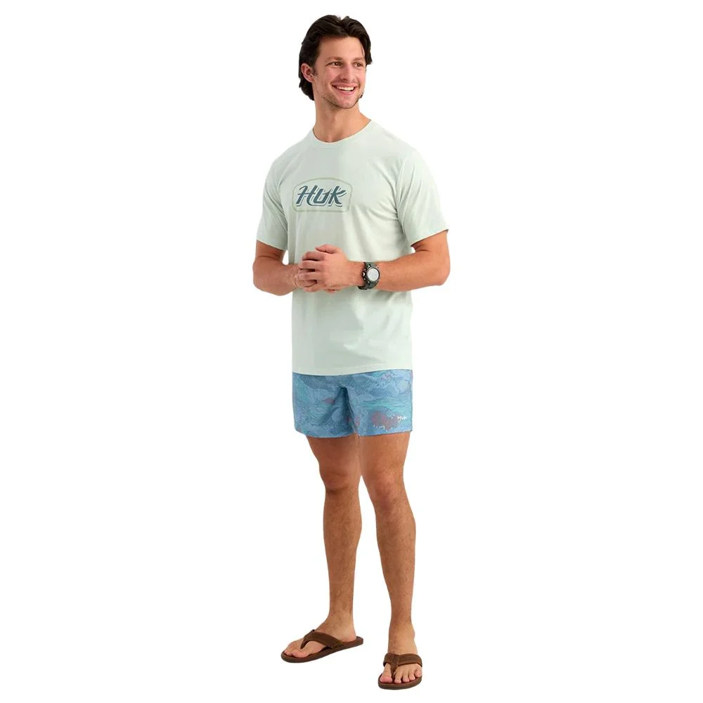 primary-32284 Marolina DBA HUK Huk Script Short Sleeve Tee Pale Algae Heather 2XL