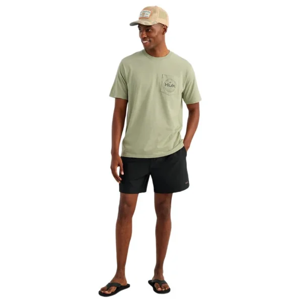 Marolina DBA HUK Huk Marlin Circle Short Sleeve Pocket Shirt Seagrass S