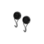 AOB Lockdown Magnetic Hook, two black round magnetic hooks, front view