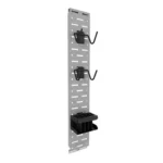 AOB Lockdown Securewall Handgun Kit, front view with grey slotted panel, two hooks and black tray