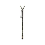 AOB BOG Camo DeadShot Monopod, full view in Mossy Oak Bottomland with forked rest