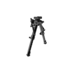 AOB Caldwell XLA HD TAC 6-9 Bipod, black three-quarter view with deployed adjustable legs