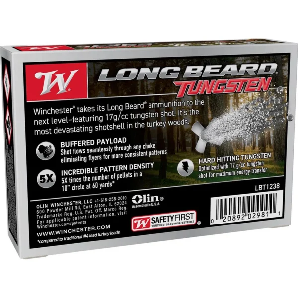 Winchester Ammunition Winchester Long Beard Tungsten Shotshell 12ga 3" 2-1/4oz 1100 fps #8 5/ct