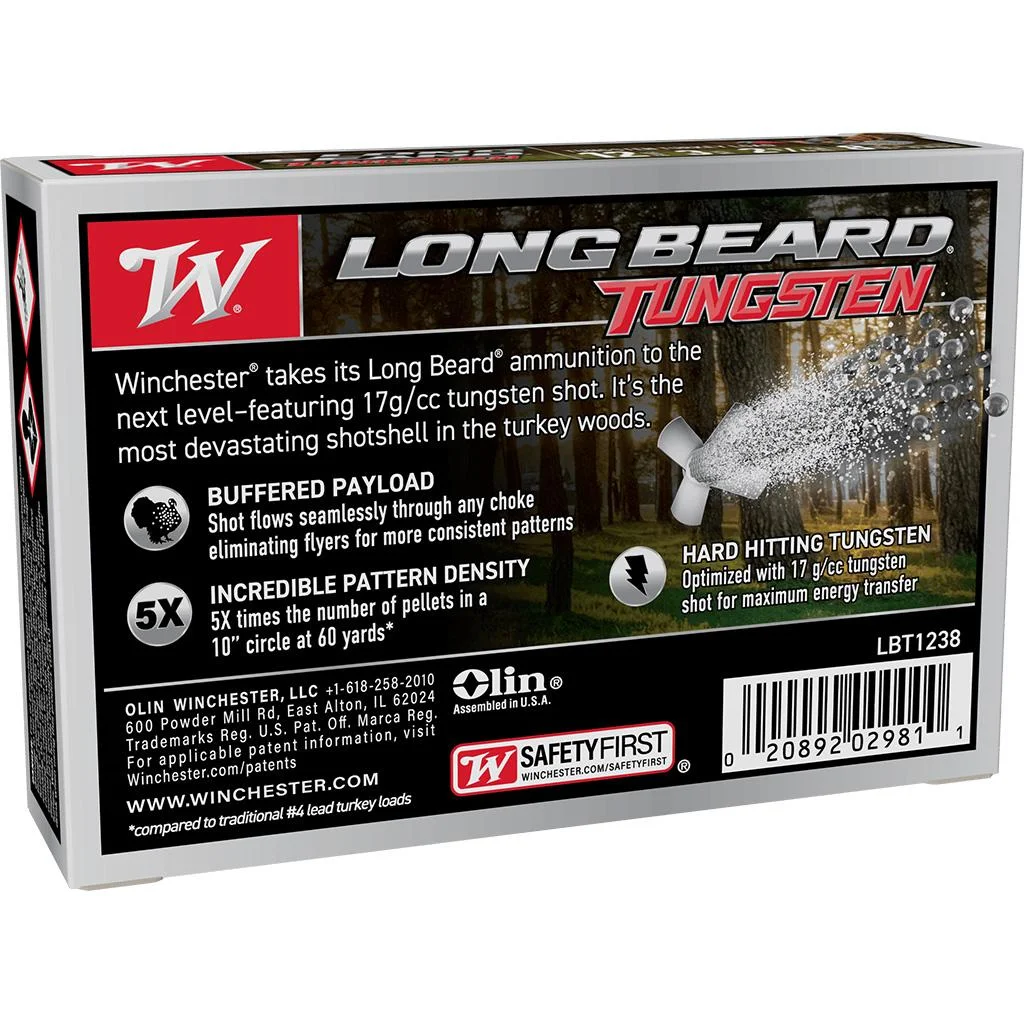 primary-32431 Winchester Ammunition Winchester Long Beard Tungsten Shotshell 12ga 3" 2-1/4oz 1100 fps #8 5/ct