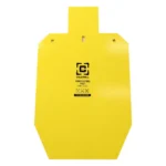 AOB Caldwell AR500 Full Size IPSC Steel Target, yellow front view with rectangular top tab