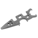 Leapers Inc. UTG Wrench Mini AR15 Armorer's, angled view of flat black multipurpose wrench