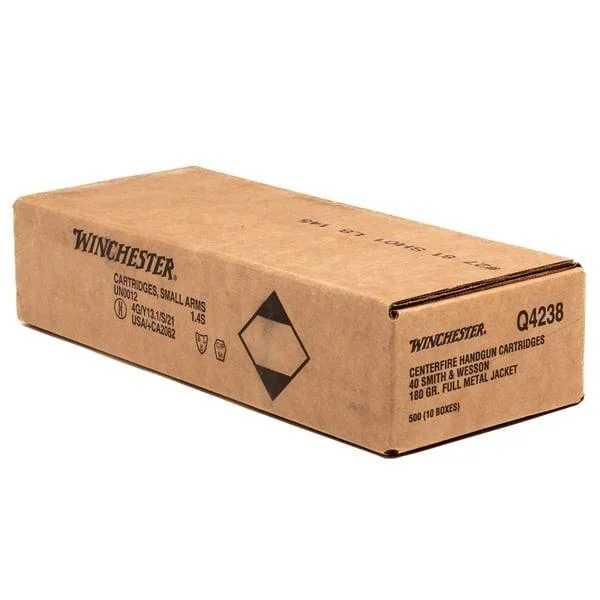 Winchester Ammunition Winchester USA Handgun Ammunition .40 S&W 180 gr FMJ 1020 fps 500/ct