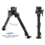 Leapers Inc. Leapers UTG Big Bore Full Stability Bipod 9"-14" Center Height Black