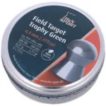 H&N Field Target Trophy Green, round pellet tin in angled top view with green label
