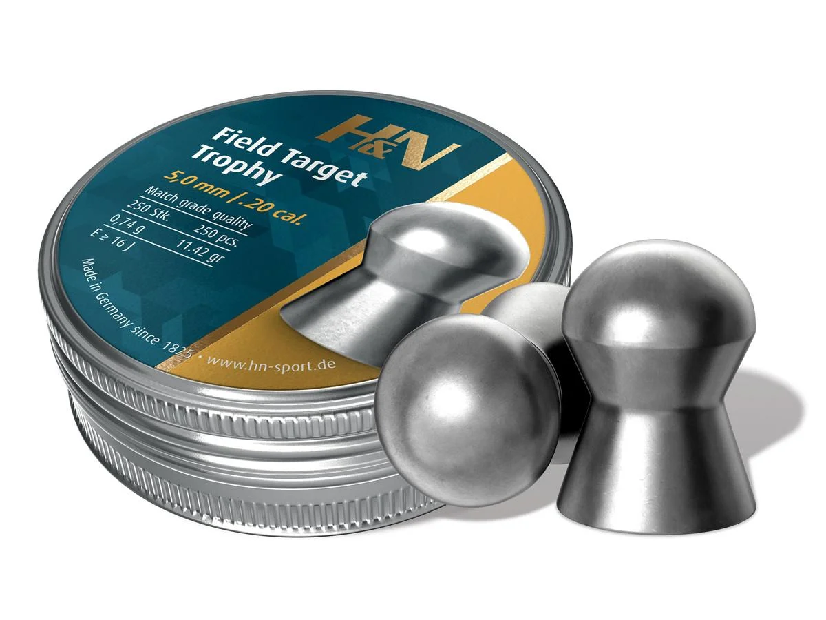 primary-32476 Hatsan USA / Escort Shotguns H&N Field Target Trophy Pellets, round tin with two silver pellets
