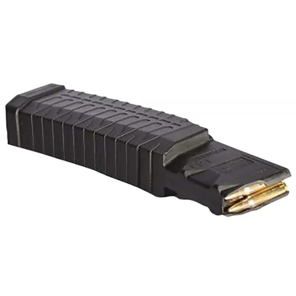 ATI Schmeisser AK-47 Rifle Magazine, curved black magazine with two visible cartridges