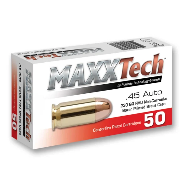Grasso Holdings Inc. / Tulammo Maxxtech Brass Casefire Handgun Ammunition .45 ACP 230 gr FMJ 50/ct