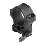 Leapers UTG ACCU-SYNC QR scope ring, black angled view with Picatinny base and quick-release lever
