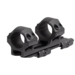 Leapers 1-Piece UTG ACCU-SYNC QR Cantilever Mount, matte black angled view with twin rings