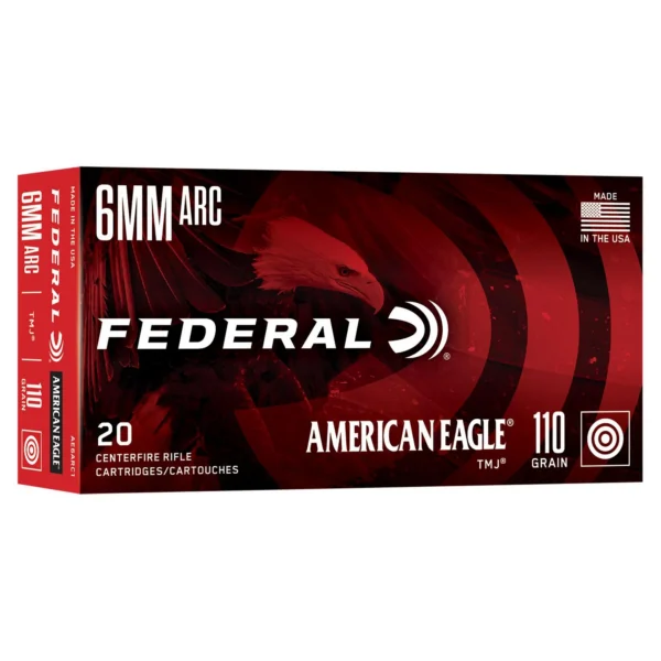 Federal Cartridge Co. Federal American Eagle Rifle Ammunition 6mm Arc 110gr TMJ 2550 fps 20/ct