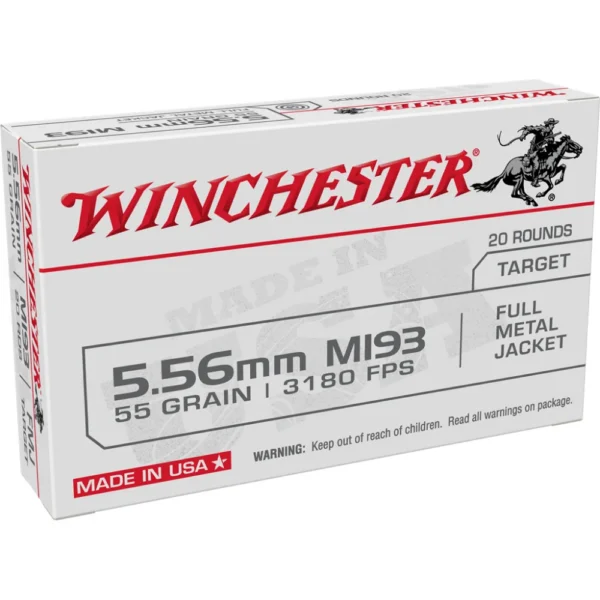 Winchester Ammunition Winchester USA Lake City M193 Rifle Ammunition 5.56X45 NATO 55 gr. FMJ 3240 fps 1000/ct case