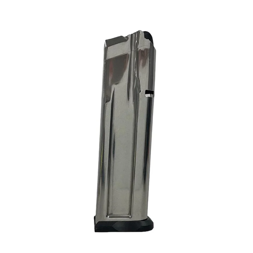 primary-32675 Check-Mate Staccato 2011 Handgun Magazine, stainless angled side view with black base plate