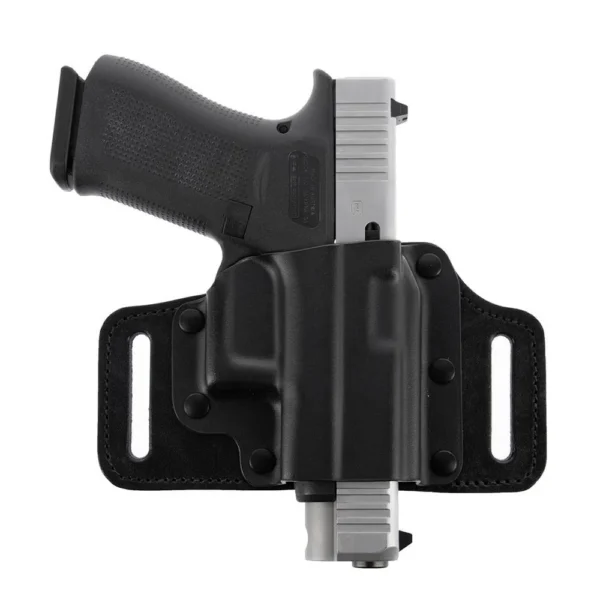 Galco Tacslide Belt Holster for Glock 22 Gen 2-4 Black RH, black holster with pistol and belt slots