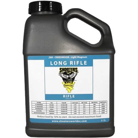 primary-32705 Shooters World Long Rifle Powder - 8lb in black handled bottle with blue and white label