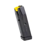 Sig Sauer P320-XFive Legion Handgun Magazine, angled black magazine with yellow follower