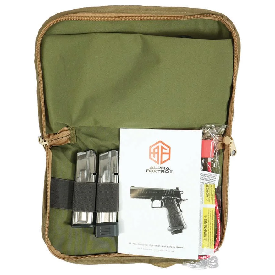 primary-32716 Alpha Foxtrot AF1911-ROMULUS 9mm 17 & 20 Rd Magazines (1 Each) 3.5" Barrel Compensator RMSC Cut DLC Black