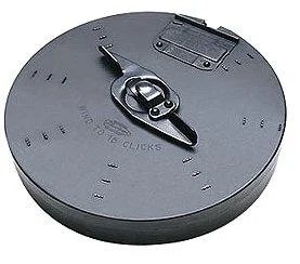 primary-32843 Kahr Arms Thompson SMG Rifle Drum Magazine, black top view with winding key