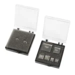 RCBS Reloading Scale Standard Check Weights Set, two open black cases with metal weights