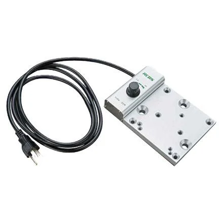 RCBS Lube-A-Matic Heater, silver rectangular heater plate with control box and black power cord