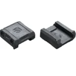 Blackhawk! Omnivore Multi-fit Holster Rail Attachment Device, two views of black mounting parts