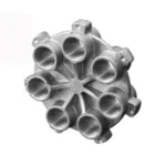 RCBS Pro Chucker 7 Die Plate, silver top view with seven threaded openings