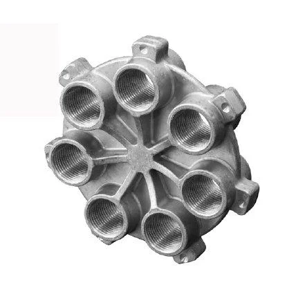 RCBS Pro Chucker 7 Die Plate, silver top view with seven threaded openings