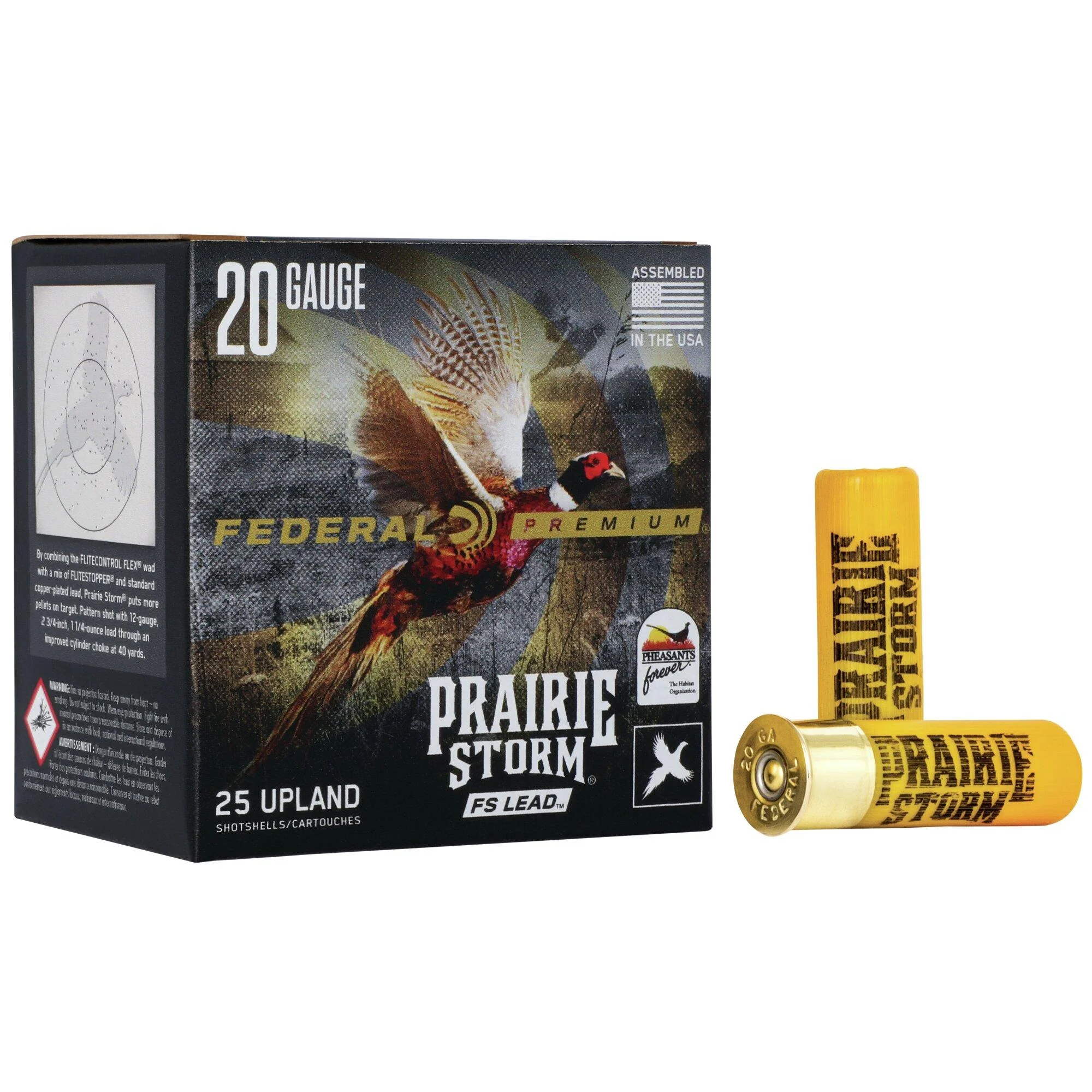 primary-32942 Federal Premium Prairie Storm ammunition, black box with two yellow shotgun shells