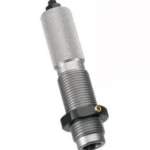 RCBS SEATER 6.5 RSAUM silver threaded seating die with knurled upper section and black locking ring