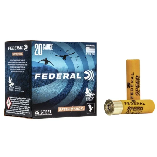 Federal Cartridge Co. FEDERAL SPEED-SHOK HIGH VELOCITY STEEL 20GA 3" 7/8OZ 1 AMMO 25RD