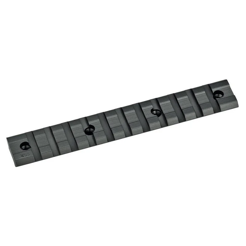 primary-32992 Weaver Multi Slot Savage Model 64, black rail in angled top view with slots and mounting screws