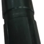 RCBS Funnel Adapter, angled view of black cylindrical adapter with threaded opening