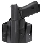 Michaels Of Oregon CCW Holster black right-side holster with handgun and belt clips