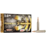 Federal Barnes TSX Rifle Ammunition box with two cartridges, side view
