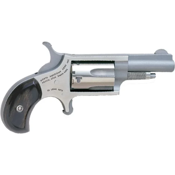 North American Arms NAA 22LLR Mini Revolver Handgun .22 LR 5rd Capacity 1.63" Barrel Silver with Wood Grip