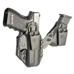 Blackhawk Stache IWB Colt Cmdr PREM Kit, black holster and magazine carrier with handgun inserted