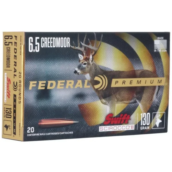 Federal Cartridge Co. Federal Swift Scirocco II Rifle Ammunition 6.5mm Creedmoor 130gr Poly Tip 2800 fps 20/ct