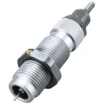 RCBS Matchmaster Bushing Die Set, silver threaded reloading die in angled view