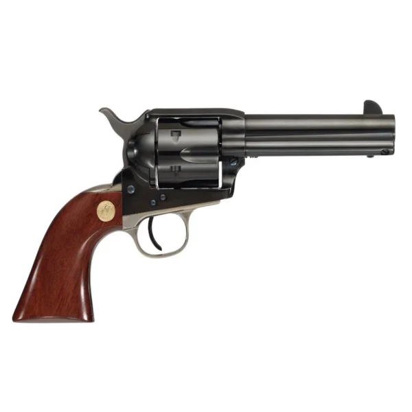 Cimarron Fac Cimarron Pistoleer Handgun .45 Colt 6rd Capacity 4.75" Blued with Walnut Grip Nickel Backstrap & Trigger Guard