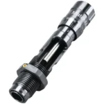 RCBS Matchmaster Competition Seating Die, angled view of black and silver threaded die
