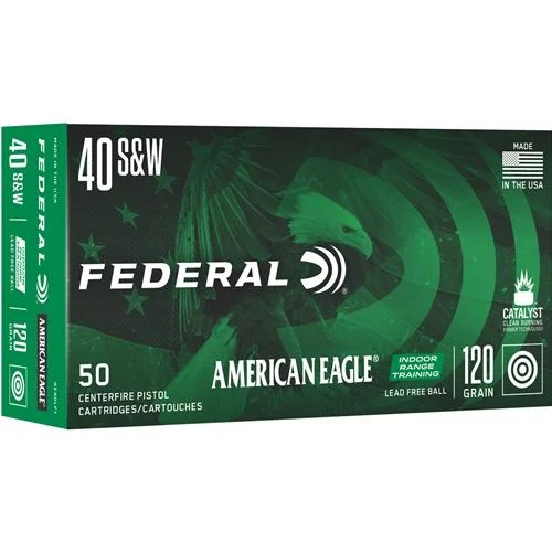 Federal Cartridge Co. Federal American Eagle IRT Lead Free Handgun Ammunition .40 S&W 120gr FMJ 50/ct