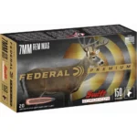 Federal Swift Scirocco II rifle ammunition, black and gold box with deer graphic and cartridge image