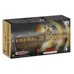 Federal Swift Scirocco II rifle ammunition in black and gold retail box, front view