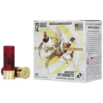 Federal Hevi-Bismuth Shotshells box with two red shells, front view